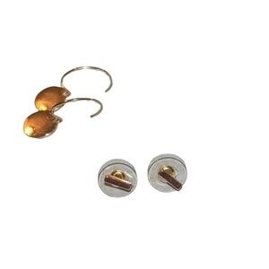 Nine West gold tone disc drop & gold tone dash earrings